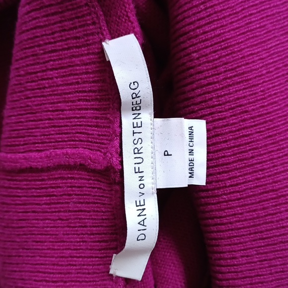 Diane von Furstenberg "Dustie" Magenta Wool Layered Turtleneck- Sz. Sm - Picture 4 of 9